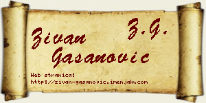 Živan Gašanović vizit kartica